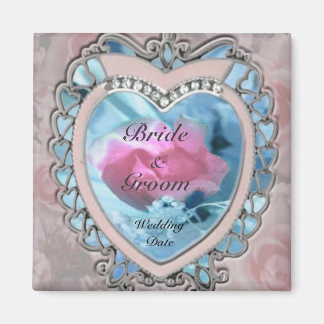 Heart Gastgeschenk Hochzeit Magnet (Vorne)