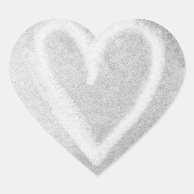 Heart-geformte, pastelförmige Silberkleber Herz-Aufkleber (Vorderseite)