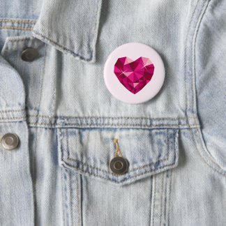 Heart Gemstone  Button