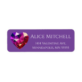 Heart Gemstone Purple Return Address