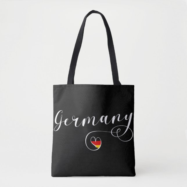 Heart Germany Grocerbeutel, deutsche Flagge Tasche (Vorderseite)