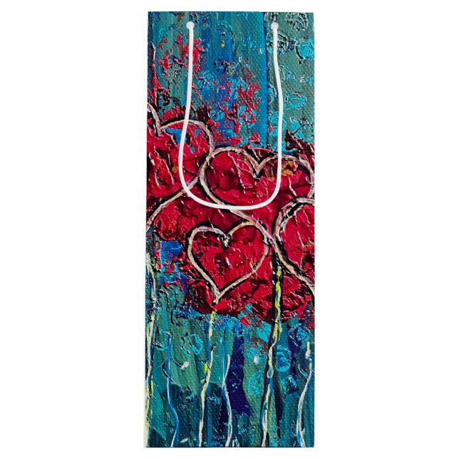 Heart Gift Wine Bag Geschenktüte Für Weinflaschen (Vorderseite)