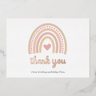 Heart Girl Boho Rainbow Baby Dusche Danke Karte