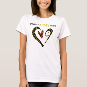 Heart Gold Star Army Ehefrau T-Shirt