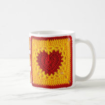Heart Granny Square Tasse