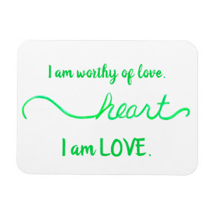 "Heart" Green Heart Chakra Liebe Words Magnet