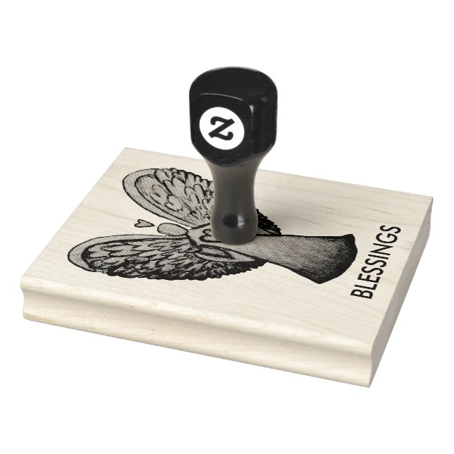 Heart Guardian Angel Custom Rubber Briefmarke Art Gummistempel (Stempel)
