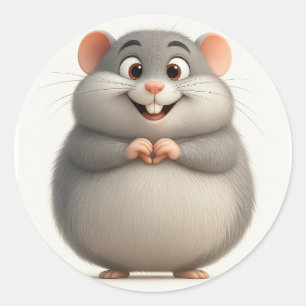 Heart-Hand-Cartoon-Maus-Aufkleber Runder Aufkleber