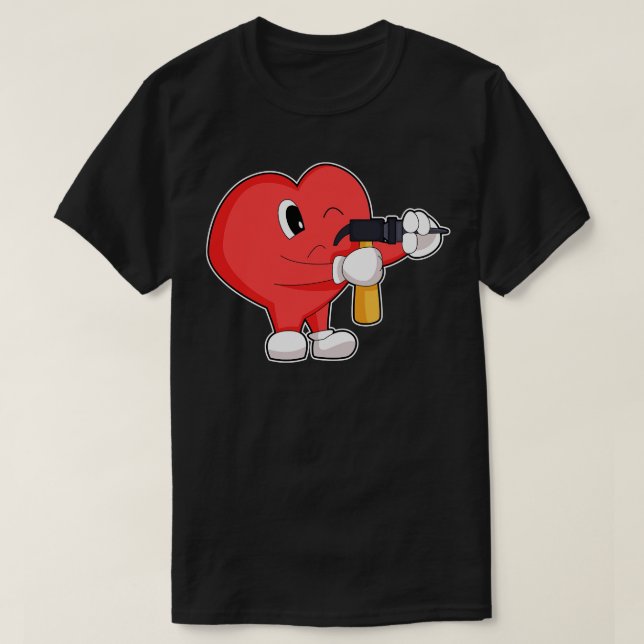 Heart Handyman Drill Press T-Shirt (Design vorne)