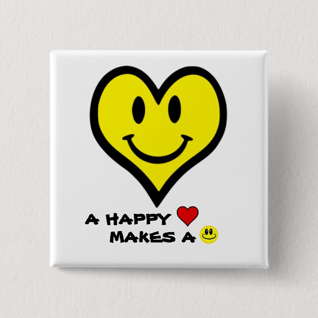 Heart Happy Face Button (Vorderseite)