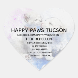 Heart Happy Paws Herz-Aufkleber