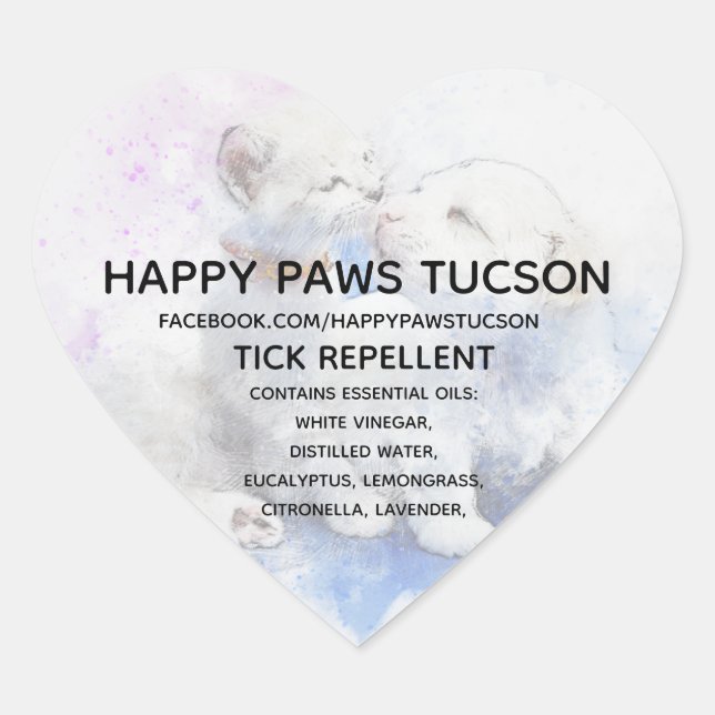 Heart Happy Paws Herz-Aufkleber (Vorderseite)