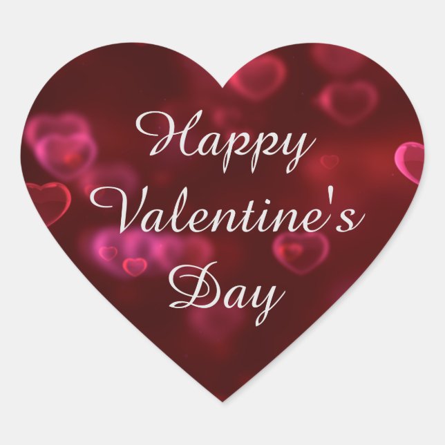 Heart Happy Valentine's Day Sticker (Vorderseite)