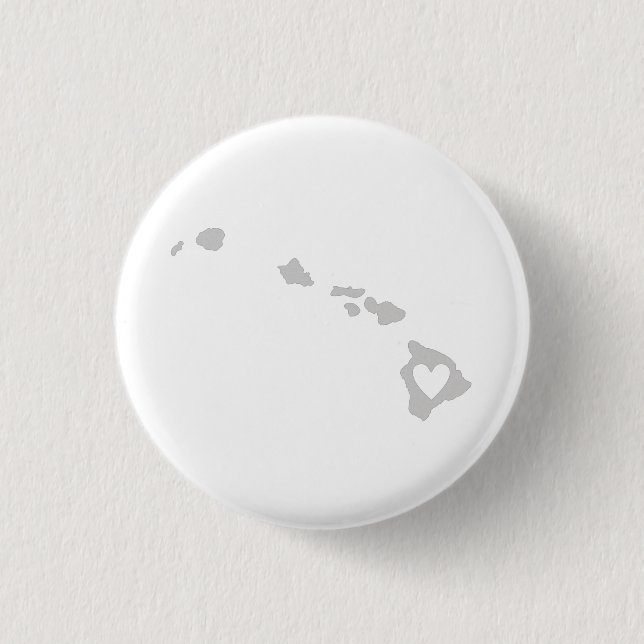 Heart Hawaii Staat Silhouette Button (Vorderseite)