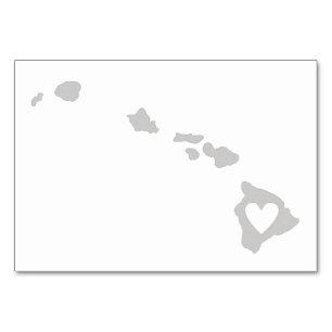 Heart Hawaii Staat Silhouette Tischnummer