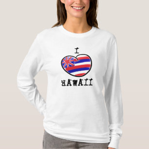 Heart Hawaii-Staatsflagge Ladys hoodie T-Shirt