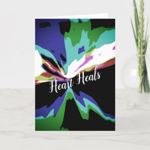 "Heart Heals" in Burgund Dunkelgrüne Marine Gold A Karte