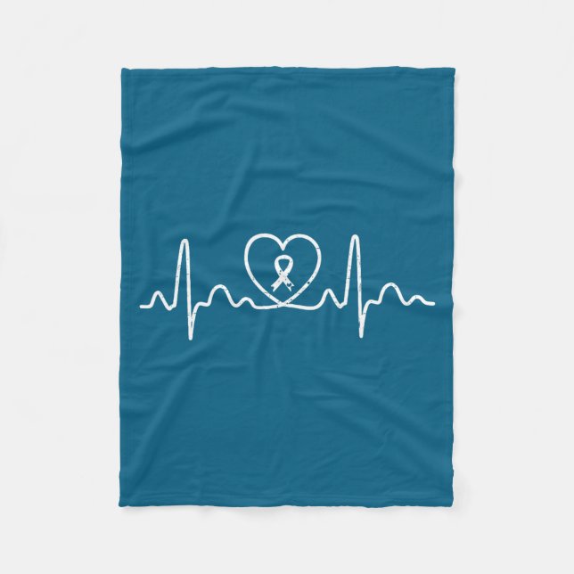 Heart Health Heart Disease Awareness Heartbeat Chd Fleecedecke (Vorderseite)