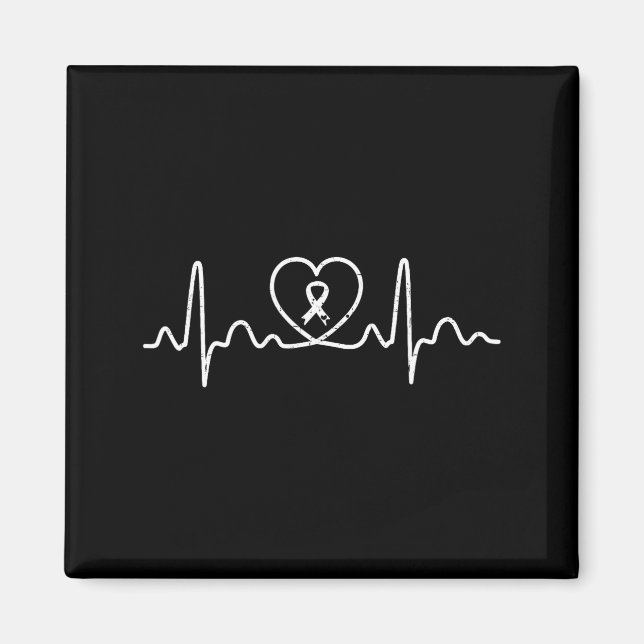 Heart Health Heart Disease Awareness Heartbeat Chd Magnet (Vorne)