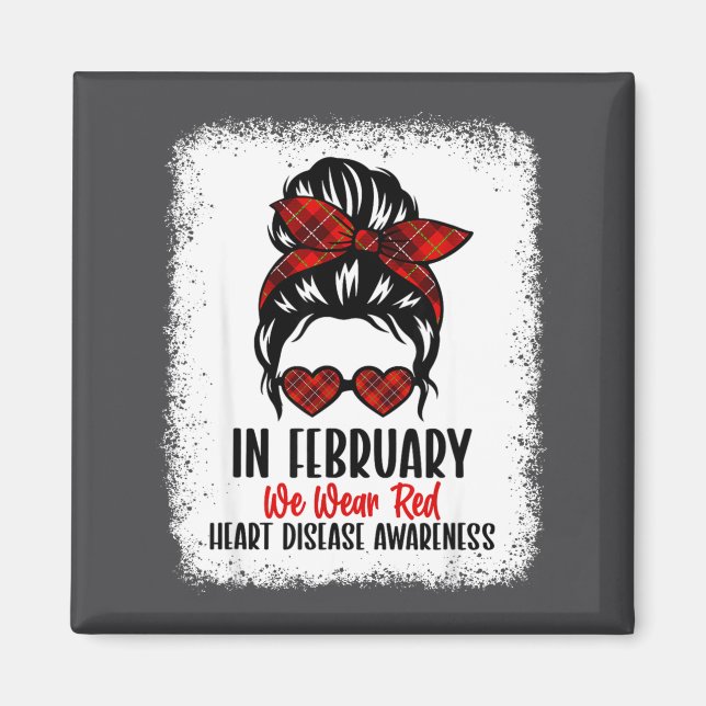 Heart Health Heart Disease Awareness Heartbeat Chd Magnet (Vorne)