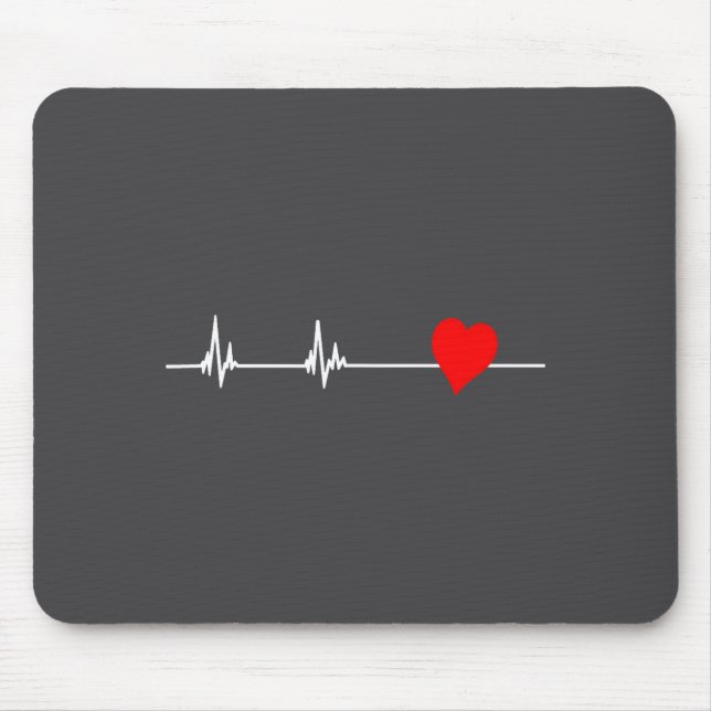 Heart Health Heart Disease Awareness Heartbeat Wom Mousepad (Vorne)
