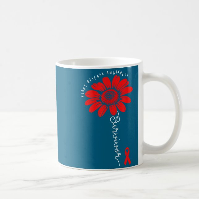 Heart Health Survivor Heart Disease Awareness Chd  Kaffeetasse (Rechts)