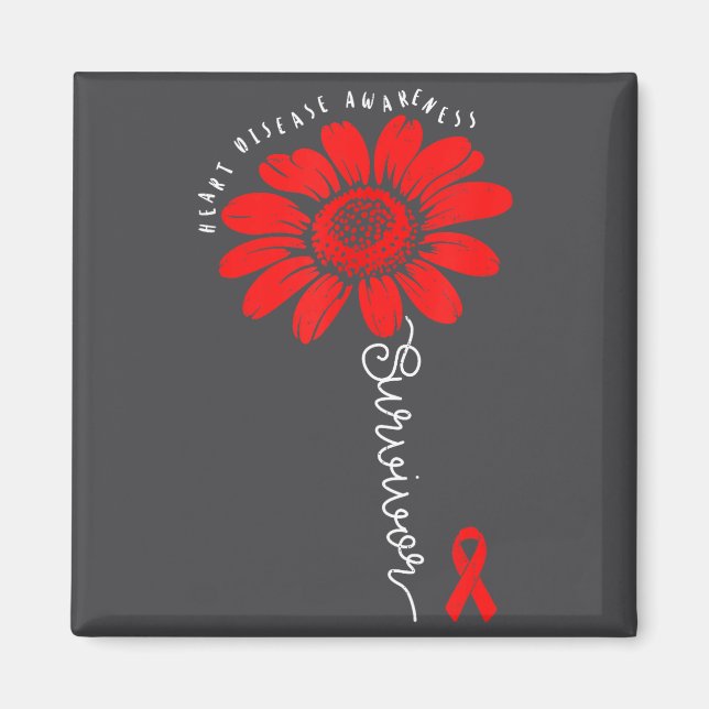 Heart Health Survivor Heart Disease Awareness Chd  Magnet (Vorne)