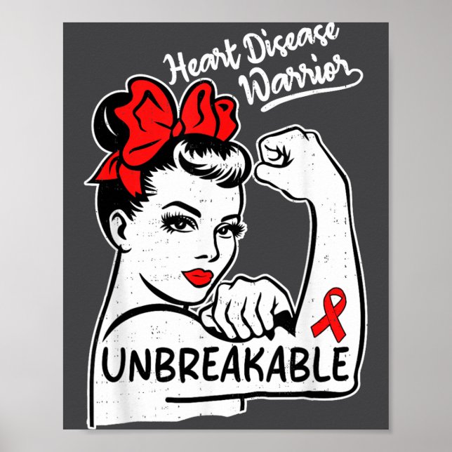 Heart Health Warrior Heart Disease Awareness Chd W Poster (Vorne)