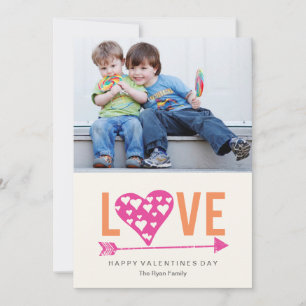 Heart Heart A7 Valentines Day Carte photo - PINK