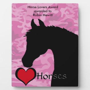 Heart Horse III (pink camo) Fotoplatte