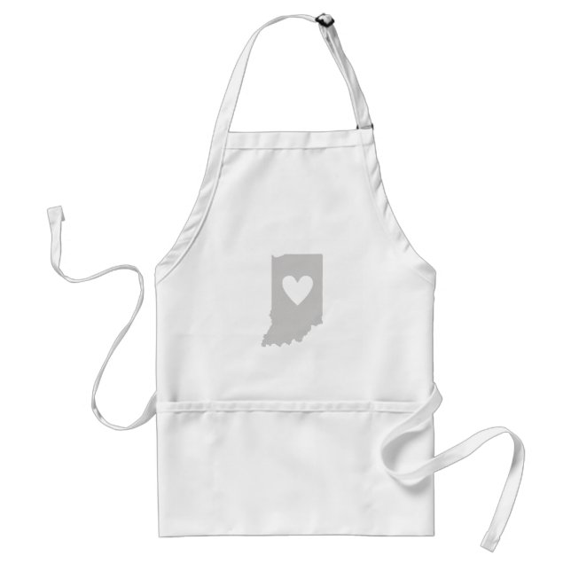 Heart Indiana Shaped Gray Indianan Liebe Hoosier Schürze (Vorne)