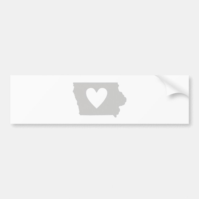 Heart Iowa Staat Silhouette Autoaufkleber (Vorne)
