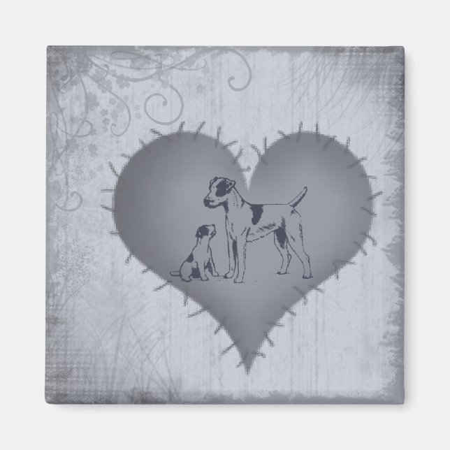 Heart Jack Russel Magnet (Vorne)