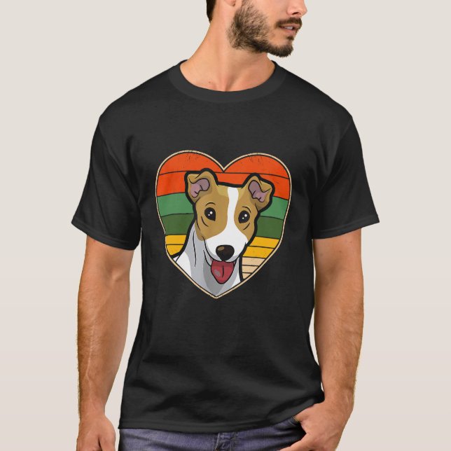Heart Jack Russell Terrier Dog Mama Vater Valentin T-Shirt (Vorderseite)