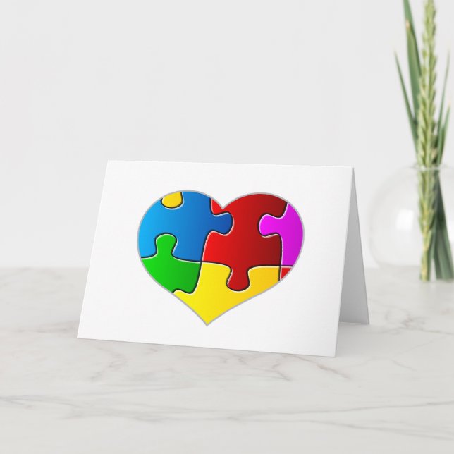 Heart Jigsaw Puzzle Karte (Vorderseite)