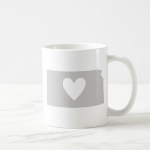 Heart Kansas Shaped Kansan Liebe Jayhawker Gray Kaffeetasse