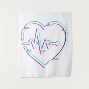 Heart Karo Wall Tapestry Wandteppich