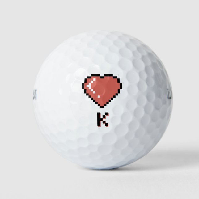 Heart King Black Kontur Golfball (Vorderseite)