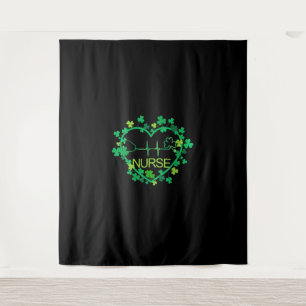 Heart Kleeblatt Nurse - Nurse St Patrick's Day Nur Wandteppich