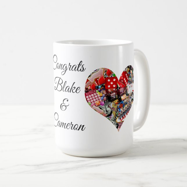 Heart - Las Vegas Playing Card Shape Kaffeetasse (VorderseiteRechts)