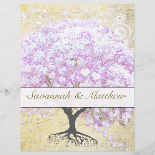 Heart Leaf Lavender Tree Vintag Bird Wedding