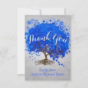Heart Leaf Royal Blue Tree Vielen Dank für Ihre Ho Dankeskarte