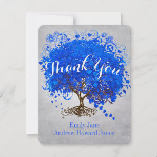 Heart Leaf Royal Blue Tree Vielen Dank für Ihre Ho Dankeskarte