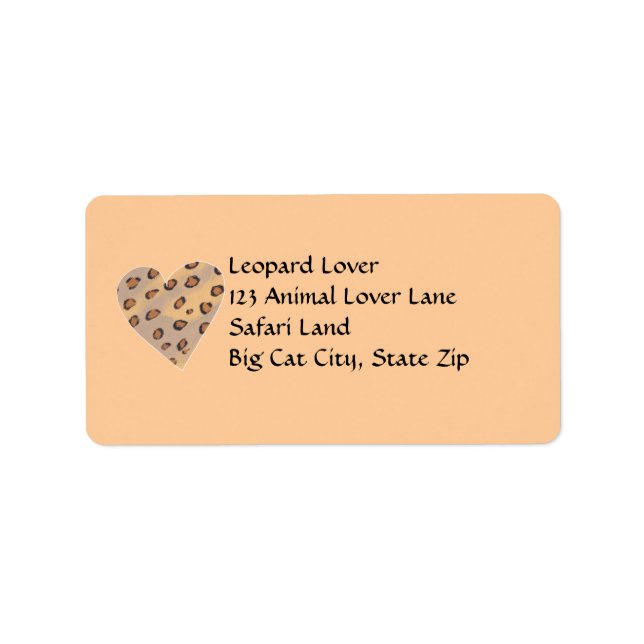 Heart Leopards, Custom Address Labels Adressaufkleber (Vorne)