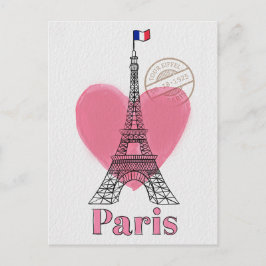 Heart Liebe Paris Eiffel Tower Postcard Postkarte