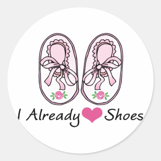Heart Liebe Shoes bereits Runder Aufkleber (Vorderseite)