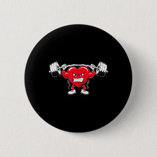 Heart Lifting Gym Workout Bodybuilding Happy Valen Button