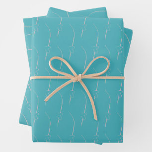 Heart Link Silver Verdigris Wedding Verlobung Geschenkpapier Set