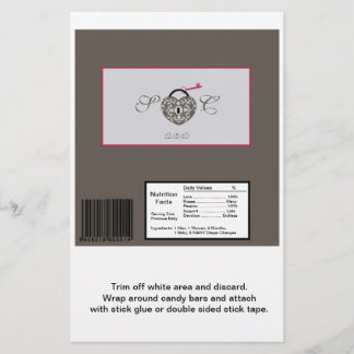 Heart Lock Wedding Large Hershey's Wrapper Flyer