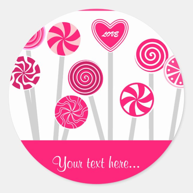 Heart Lollipops Design Sticker (Vorderseite)